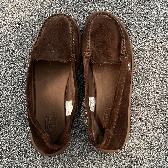 Womens Sanuk brand slip ons size 7 brown suede - Picture 4 of 11